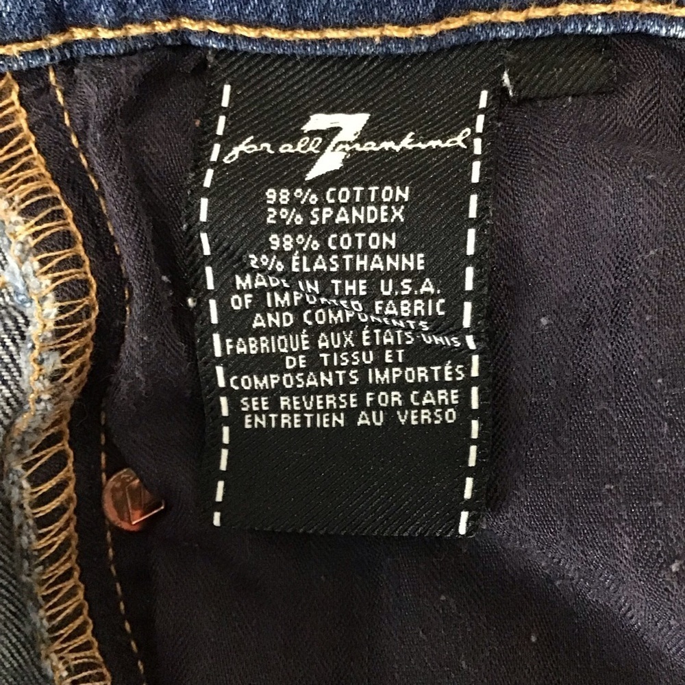 7 For All Mankind Blue The Ankle Skinny Jeans - Picture 12 of 16